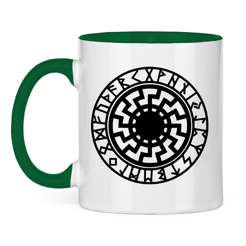 Schwarze Sonne Tasse zweifarbig - PatriotenPrint