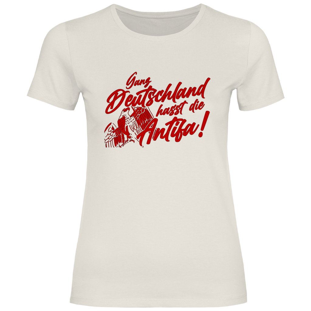 Patriot T-Shirt 'Ganz Deutschland Hasst die Antifa' Damen - PatriotenPrint