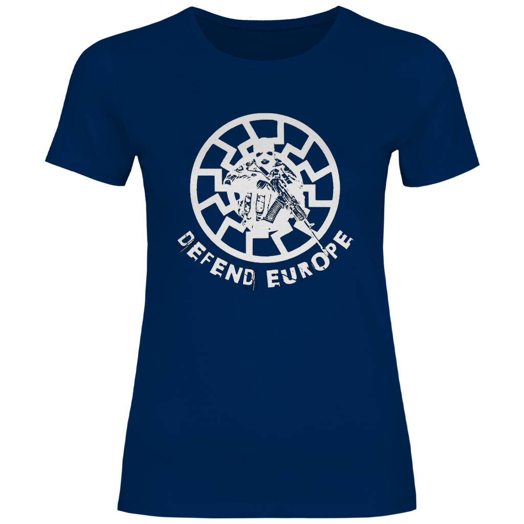 Schwarze Sonne T-Shirt 'Defend Europe' Damen - PatriotenPrint