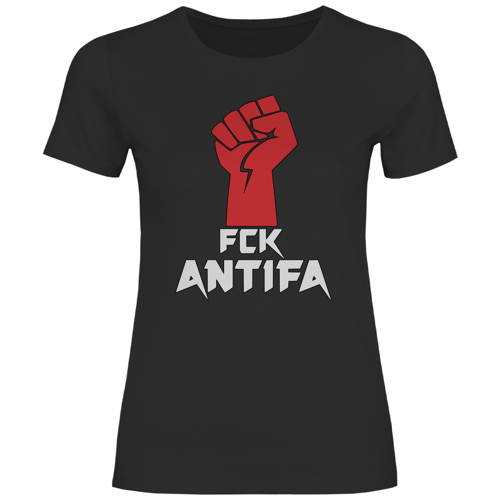 Skinhead T-Shirt 'FCK Antifa' Damen - PatriotenPrint