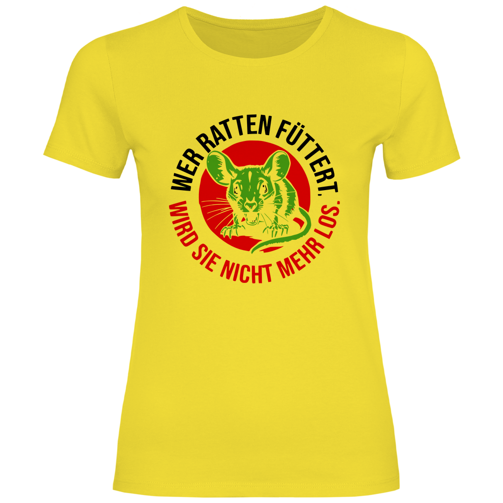 FCK Grüne T-Shirt 'Wer Ratten füttert' Damen - PatriotenPrint