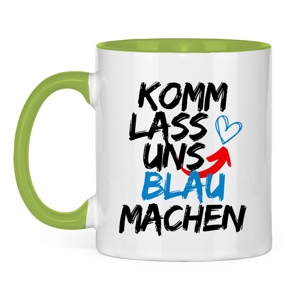 Tasse 'Komm lass uns blau machen' zweifarbig - PatriotenPrint