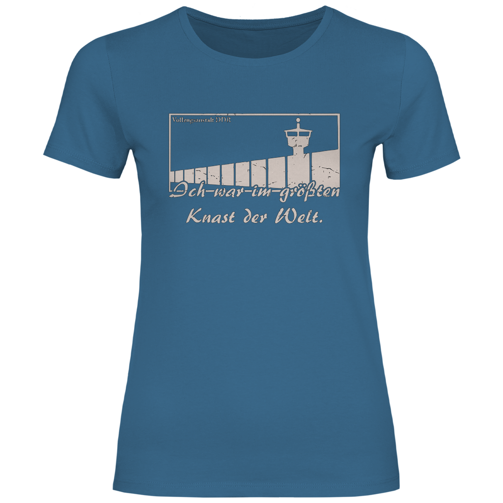 DDR T-Shirt 'Ich war im größten Knast der Welt' Damen - PatriotenPrint