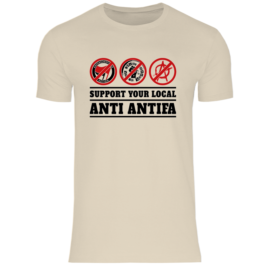 Skinhead T-Shirt 'Support your local Anti Antifa' Herren - PatriotenPrint