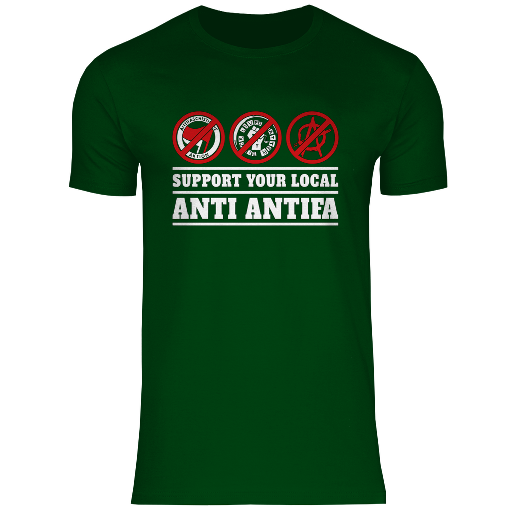 Skinhead T-Shirt 'Support your local Anti Antifa' Herren - PatriotenPrint