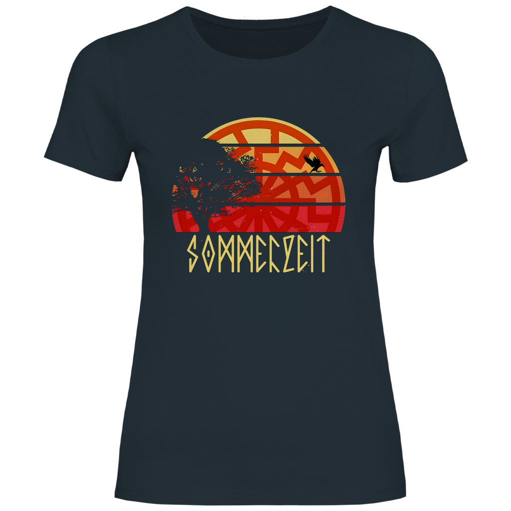 Schwarze Sonne T-Shirt 'Sommerzeit' Damen - PatriotenPrint