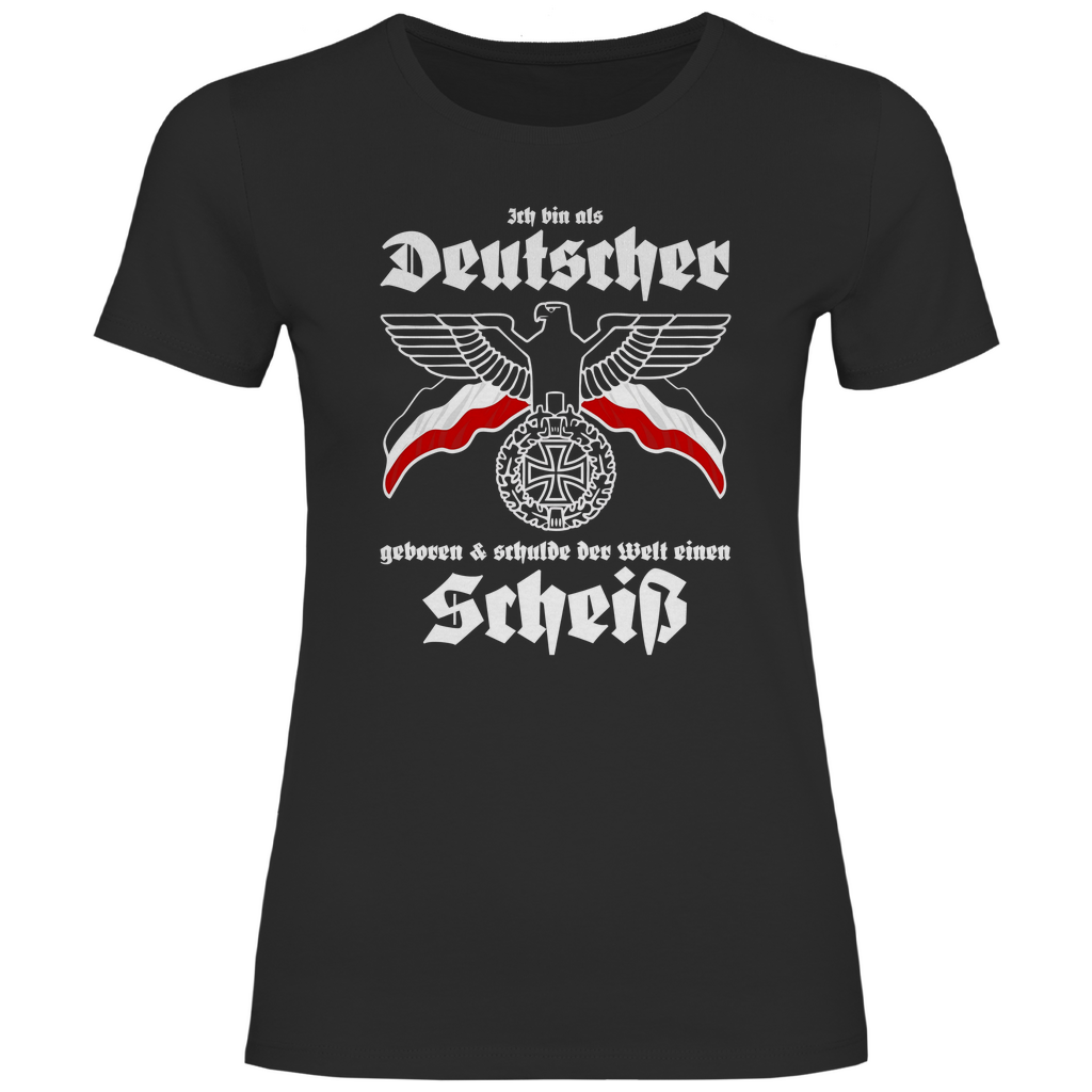 Deutsches Reich T-Shirt 'Als Deutscher geboren' Damen - PatriotenPrint